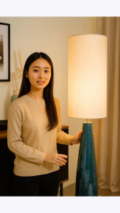 Đèn sàn thân sứ cao cấp phong cách Bắc Âu