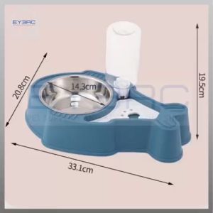 2 in 1 Automatic Pet Feeder with Built-in Bottle for Fish Easy to Use Dual Purpose Food & Water Feeder for Dogs Cats