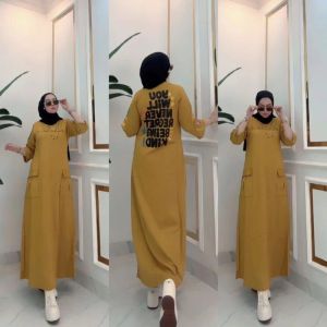 Gamis Kaos Wanita By Nabil You Will Never Jumbo Combad LongDress Kekinian