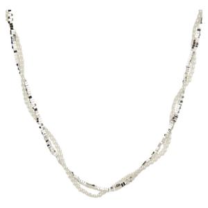 Double Layer Wrapped Silver Pearl Necklace Womens Fashion Jewelry Fresh out Lockbone Chain Alloy Material Silver Color