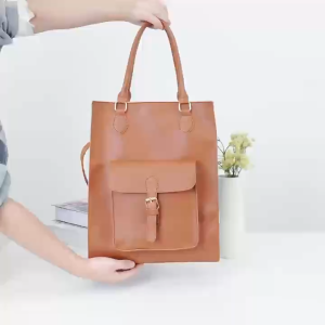 TB BAG #8885 FASHION FAUX LEATHER SHOULDER BAG CLASSIC BUCKLED POCKET TOTE BAG WITH A REMOVABLE STRAP FOR WOMEN