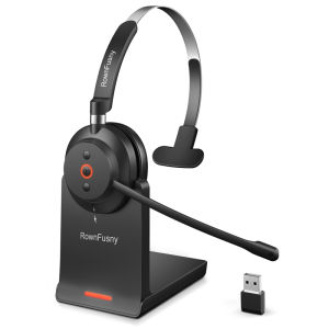 RownFusny Wireless Headset with Mic for Work Bluetooth & USB Dongle Computer Headset for Office/Home/CallCenter/Teams/Zoom/Skype