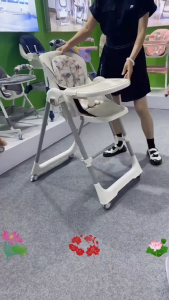 Baby High Chair Swing Function Detachable Multi-adjustable Meal Tray Double - layer Soft Seat Pad 7-level Height Adapt