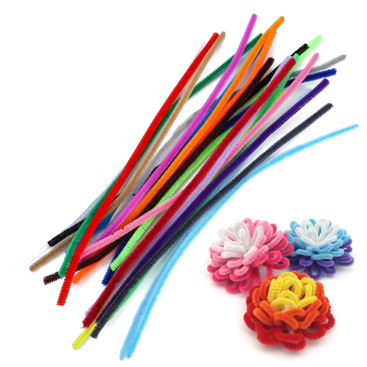 50/100Pcs 30cm Glitter Chenille Stems Pipe Cleaners Kids Educational Toys  Colorful Pipe Cleaner Toys Handmade DIY Craft Supplies
