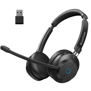 Rownfusny Wireless Bluetooth 5.3 Headset with Mic for Work Noise Reduction HD Voice Stereo for PCLaptopPhoneCall CenterHome