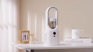 2023new office bladeless fan 6-speed mode desktop USB cooling fan Home portable vertical spray fan humidifier