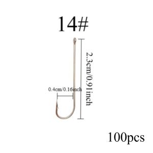 Ackibbik 100pcs Long Shank Fishing Hook Live Bait Hook Sea Fishing Hook Worm Hook Freshwater Fishhook for Bass Trout Catfish