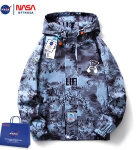 NASA Joint Name Jacket Mens plus Size Overweight Man Loose Spring & Fall New Work Clothes Camouflage Youth Casual Outwear Tide