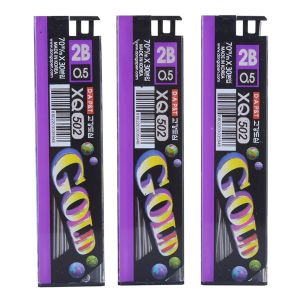 Combo 3 Hộp Ruột Chì Bấm 2B Ngòi 0.5mm- Ruột Chì HQ Gold 2B- Ruột Chì Vàng 2B- Ngòi Bút Chì Bấm 2B Ngòi 0.5mm