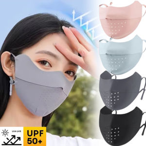 Summer Ice Silk Sunscreen Mask Uv Sun Protection Adjustable Breathable Mask Women Outdoor Running Cycling 3D Stereoscopic Traceless Mask