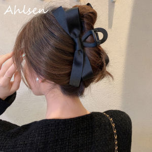 Korean Big Bow Hair Claws Double Sided Bowknot Grab Clip Hairpins Satin Barrette Hair Clip Hair Accessories