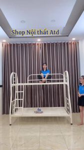 Giường ngủ 2 tầng bằng sắt- giường hai tầng cứng cáp ngang 80cm 1m 1m2 1m4 1m6 dài 2m