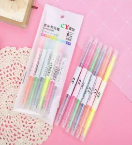 Bộ bút nhớ dạ quang 6 màu xinh xắn tiện lợi Trùm Sỉ Gia Thành