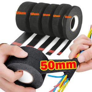 10M Black Heat Resistant Electrical Fabric Tape Waterproof Cable Adhesive Auto Wiring Cloth Wrap Insulation Wire Harness Bundle