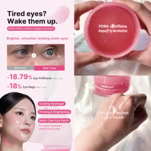 Medicube PDRN Pink Caffeine Collagen Gel Eye Patch PDRN + Caffeine + Collagen Hydrating Firming Eye Mask Reduce Puffiness Dark Circle Under Eye Gel Patch
