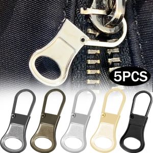 5pcs Detachable Slider Zipper Pull Replace Zipper Puller Lever Locks For Down Jacket Dress Luggage Metal Zipper Heads Repair Kit