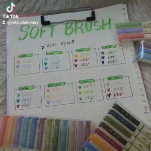 HOTIS 24 MÀU Bút lông đầu mềm Soft Brush DS-827 vẽ tranh tô màu viết chữ thư pháp calligraphy - Cây lẻ