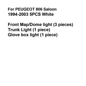 For PEUGEOT 301 306 307 308 406 407 408 508 607 806 807 Hatchback Saloon SW CC Car Interior Light LED Kit White Canbus