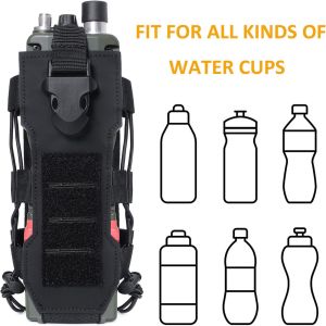Tactical Molle Pouch Water Bottle Bag Holster Outdoor Camping Hunting Drawstring Bottle Kettle Holder Carrier Pouch