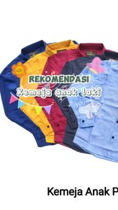 Kemeja Dim-fa & Kemeja Anak Laki-Laki Lengan Panjang Signature Polos Distro Murah