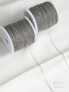 Color-Preserving Copper Chain Plated in White Gold Flat O-Link Fine Chain Necklace Bracelet Material DIY Jewelry Spill Chain Accessories