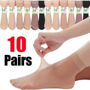 10 Pairs Women Socks: Summer Ultra Thin Ankle Socks