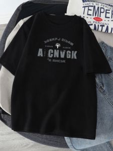 Summer Pure Cotton Base Men round Neck Loose Short Sleeves T-Shirt Mens Ins Trendy American Retro Mens Half-Sleeve Top Clothes