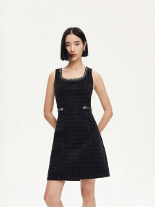 Vero Moda | Plaid Print Small Fragrant Style Halter Denim Dress
