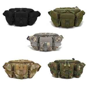 Multipurpose Waist Bag Nylon Portable Fishing Tackle Waist Bag Waterproof Large Capacity for Camping Hiking Traveling Running