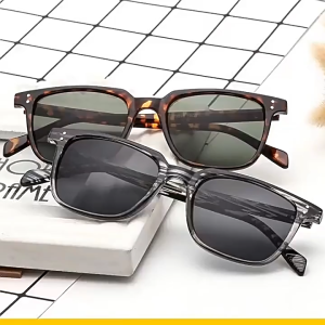 Kacamata Hitam Prancis Klasik Vintage - Desain Bingkai Persegi Kacamata Warna-warni Trendi Eropa dan Amerika