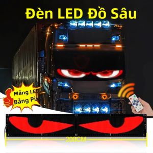 Đèn LED Pixel Panel Hình Mắt Quỷ Cho Xe Tải Ô Tô 12V 24V Điều Khiển Từ Xa Mềm Mại Có Thể Gập Lại Chiếu Sáng Cuộn Cho Kính Chắn Gió