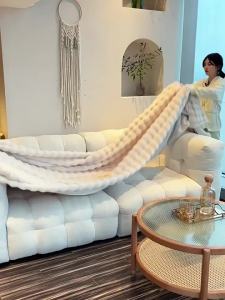 1/2/3/4 Seater Sarung Sofa Thicken Rabbit Fur Plush Sofa Cover Non-slip Soft Sofa Towel Sarung Kusyen Sofa for Living Room Home Decor 沙发套 沙发盖布