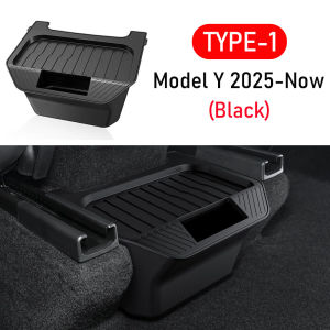 Rear Center Console Organizer for Tesla Model Y Juniper 2025 2026 Trash Can 2nd Row Under Floor Storage Box Bin Mat Accessories