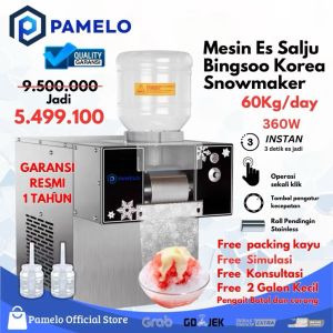 Mesin Pembuat Es Salju Bingsoo Ice Snow Maker 60-180Kg/Day Bingsu Korea