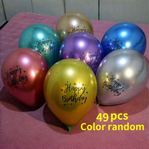 Printed "HAPPY BIRTHDAY" Multicolor Metallic Latex Balloons Assorted Colors Happy Birthday chrome color latex balloon for Birth