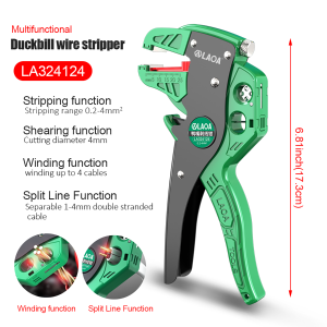 LAOA | LAOA Wire Stripper Pliers Stripping Cutting Winding Splitting Tool 0.2-4mm² Adjustable Strip Length & Tension for Electrician