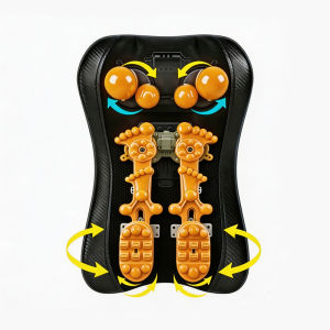 Jinkairui Back Massager Neck Shoulder Massager with Kneading Heating Back Waist Massage Machine 4 in 1 Hand Control Body Shiatsu Massage Backrest