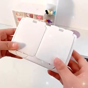 ⭐SUPERMALL⭐ Tempat Penyimpanan Serbaguna Kotak Cotton Bud Putih Bulat Bundar Kosmetik Travel Aksesoris Perhiasan R1214