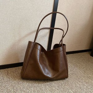 Retro Large Capacity 2025 Korean Trendy Versatile Tote Bag Fashion Lazy Style Single Shoulder Commuter Bag Universal Womens Bag