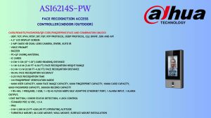 Dahua Standalone Wifi Door Access  Control Face Fingerprint Password MF Mifare Card Poe ASI6214S-PW