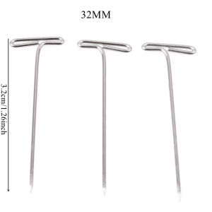 50/100Pcs 27/32/38/45/50MM T Pin Needles Wig Making T Pins for Blocking Knitting Assorted Sizes T-Pins Stainless Steel
