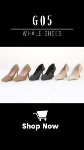 Giày cao gót nữ Whale Shoes (G05) mũi nhọn da mờ đế chống trơn trượt