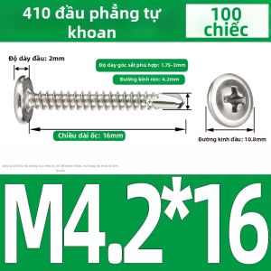 Yi Se Dian Zi | Ốc Vít Tự Khoan Đầu Phẳng Có Rãnh Chéo và Mũi Dài