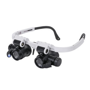 High-Precision Telescopic Magnifier Glasses with LED Light 8X/15X/23X for Scientific Observation