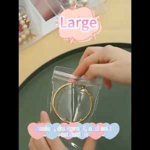 ถุงใส PVC ป้องกันการเกิดออกซิเดชันสำหรับจัดเก็บเครื่องประดับ 10 ชิ้น สำหรับต่างหู สร้อยคอ แหวน ลูกปัดถุงปิดผนึกอัตโนมัติ