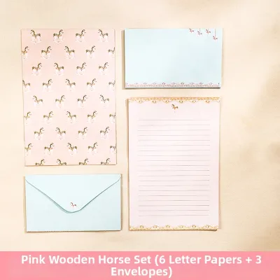 ZEEGO | Elegant Simple Japanese Style Vintage Cute Cartoon Student Letter Paper and Envelope Set