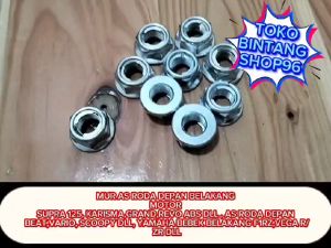 MUR & NUT VELG AS RODA MOTOR BEBEK DEPAN/BELAKANG UKURAN M12