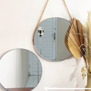 MINIMALY01 Cermin Dinding Bulat (frame PVC D.30) Cermin Dinding Gantung Cermin Dinding Minimalis