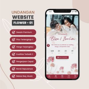 Undangan Digital Pernikahan Website Tema Flower - 01 Undangan Website Kekinian