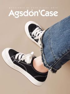Agsdon | Black Comfortable Womens Canvas Sneakers
